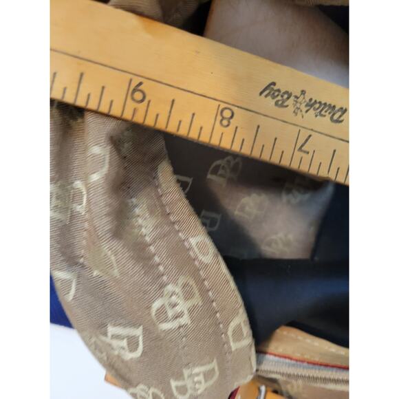 Authentic Dooney & Bourke Brown Canvas Leather Handbag with Dust Bag - Picture 7 of 10